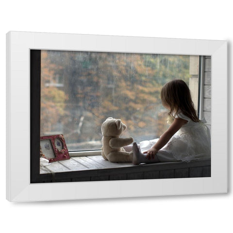 Autumn White Modern Wood Framed Art Print by Valentyn, Kolesnyk