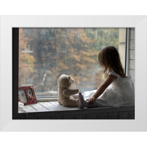 Autumn White Modern Wood Framed Art Print by Valentyn, Kolesnyk