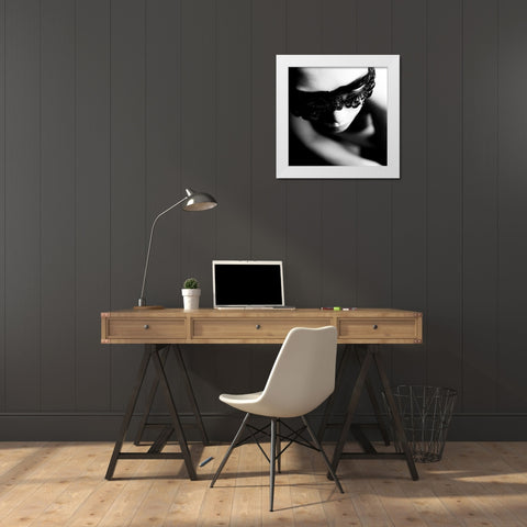 Face White Modern Wood Framed Art Print by Kondo, Masami