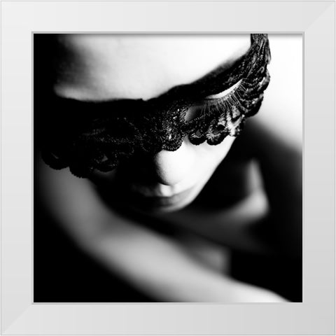 Face White Modern Wood Framed Art Print by Kondo, Masami