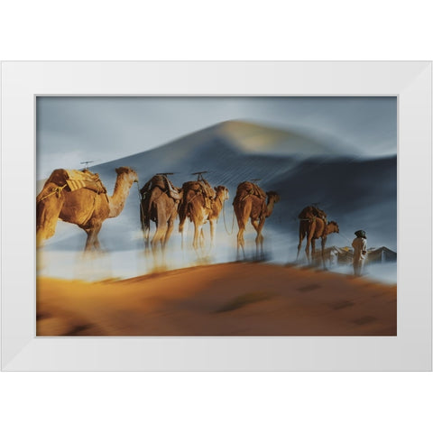 Caravane White Modern Wood Framed Art Print by Halperin, Gabrielle