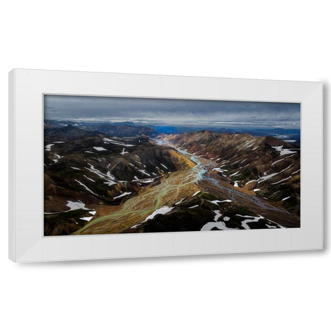 Iceland RIVer To White Modern Wood Framed Art Print by Bian, James
