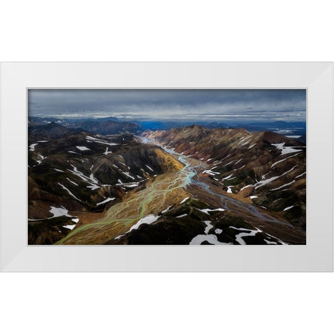Iceland RIVer To White Modern Wood Framed Art Print by Bian, James