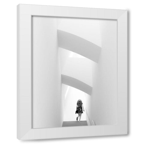 Walking Up White Modern Wood Framed Art Print by Bauer, Andreas