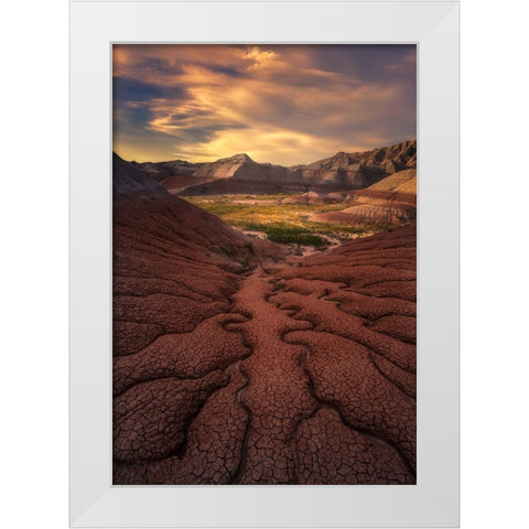 Badlands  Harmony White Modern Wood Framed Art Print by P., Ruiqing