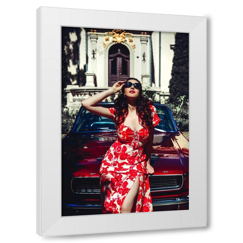 Riding the Mustang White Modern Wood Framed Art Print by Bolgov (Axe), Ruslan
