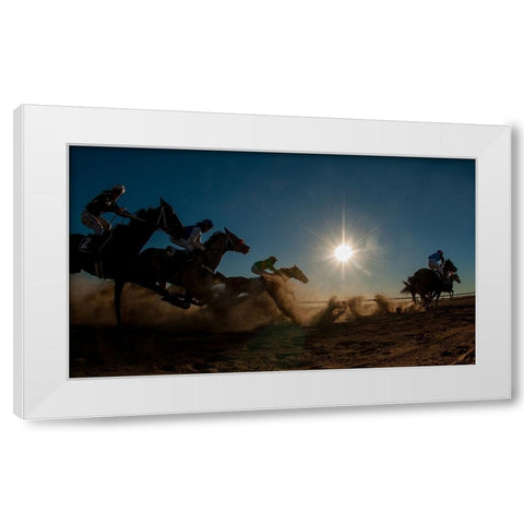 Betoota Flying Through The Dust White Modern Wood Framed Art Print by Lee Chapman, Sharon