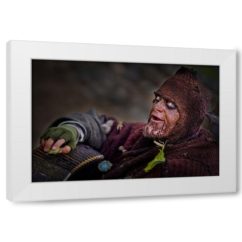 Beggar White Modern Wood Framed Art Print by Chang, Jiangping