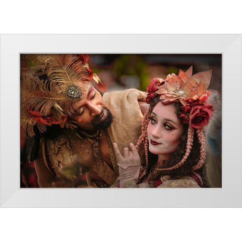 Charming White Modern Wood Framed Art Print by Chang, Jiangping