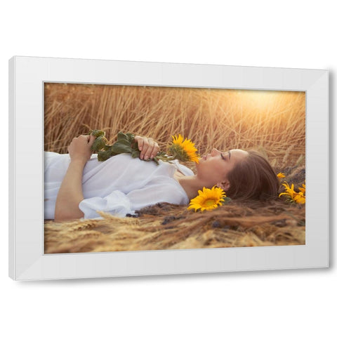 Summer Dreams White Modern Wood Framed Art Print by Bogdan R, Mihai
