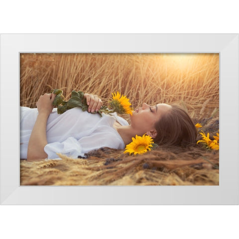 Summer Dreams White Modern Wood Framed Art Print by Bogdan R, Mihai