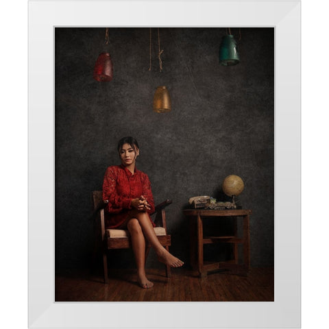 My Self White Modern Wood Framed Art Print by Abdillah, Djayent
