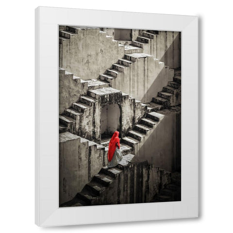 The Tale Of A Well White Modern Wood Framed Art Print by Yu Wu, Irene