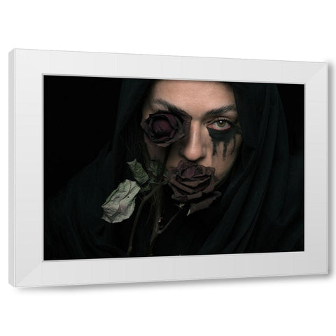 Silence White Modern Wood Framed Art Print by Nour Mohahammadi, Roya