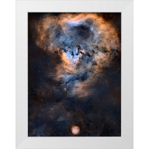 Cosmic Question Mark White Modern Wood Framed Art Print by Chander, Vikas