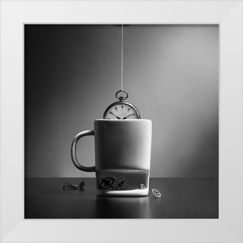 Tea Time. Version 2 White Modern Wood Framed Art Print by Ivanova, Victoria