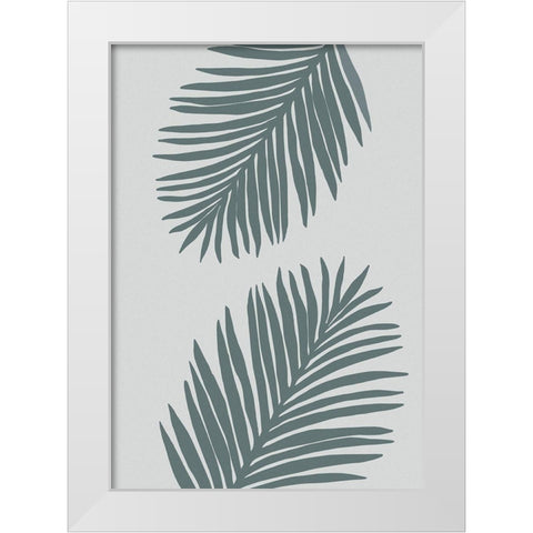 Palm Leaf Color Matched 02 White Modern Wood Framed Art Print by 1x Studio