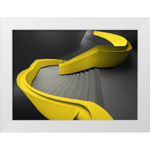 Streamer White Modern Wood Framed Art Print by Xibiaohuang