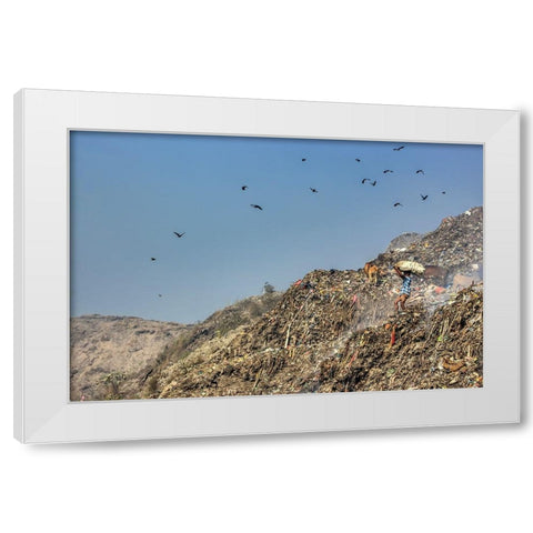 Child Hard Work White Modern Wood Framed Art Print by Amdad Hossain, Muhammad