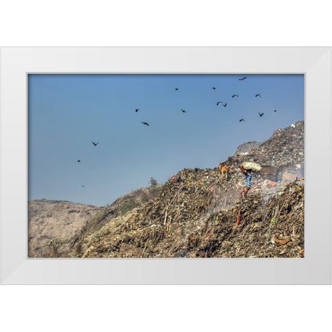 Child Hard Work White Modern Wood Framed Art Print by Amdad Hossain, Muhammad