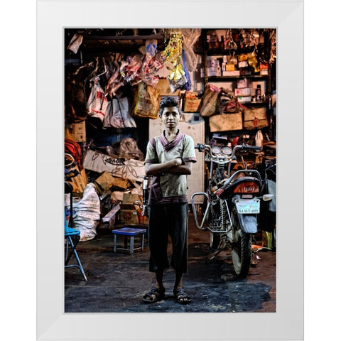 Another School White Modern Wood Framed Art Print by Avila, Fernando