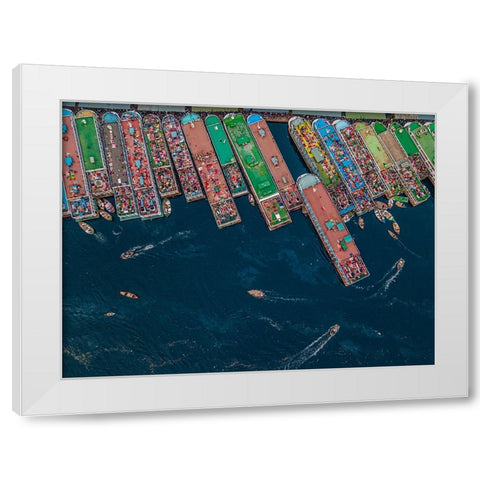 Untitled White Modern Wood Framed Art Print by Alam Khan, Rakibul