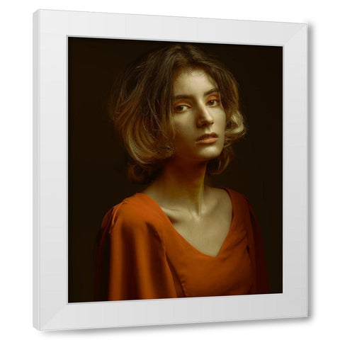 Sadaf White Modern Wood Framed Art Print by Shiki, Shizuo