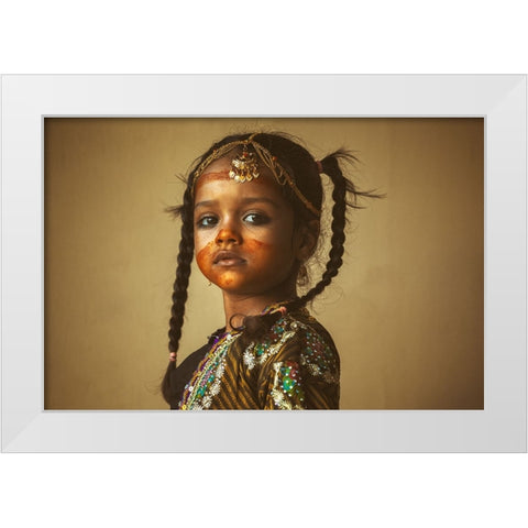 Look At A Girl White Modern Wood Framed Art Print by Al Maashari, Ziyad