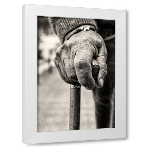 Soledad White Modern Wood Framed Art Print by Cesar Bioque, Sergio