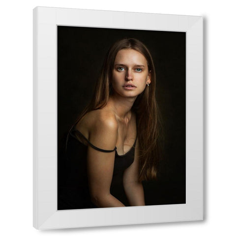 Natasha. White Modern Wood Framed Art Print by Rise, Zachar