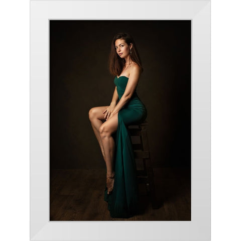 Polina. White Modern Wood Framed Art Print by Rise, Zachar