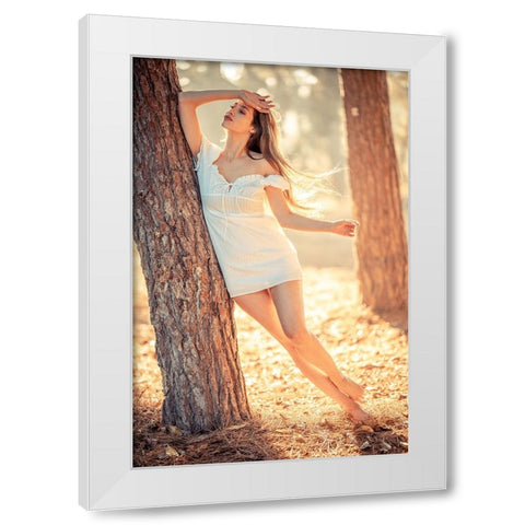 In Her Mind White Modern Wood Framed Art Print by Nahoum, Avi