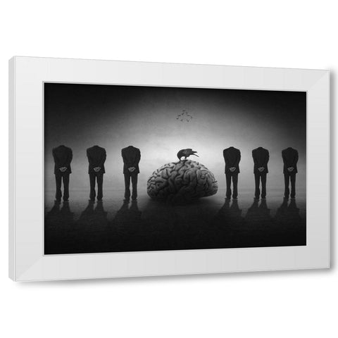 Stop Thinking White Modern Wood Framed Art Print by Rasool Fahmani, Mohammad