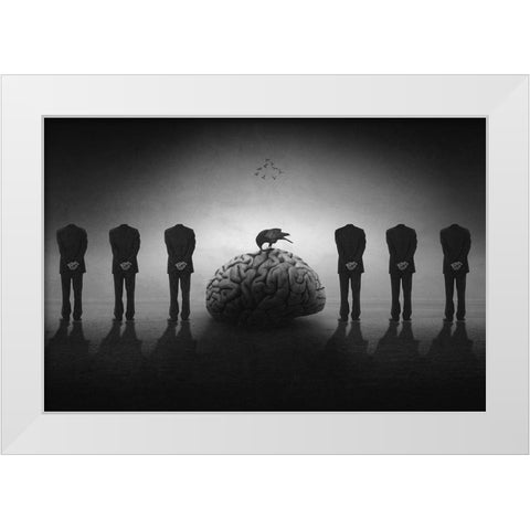 Stop Thinking White Modern Wood Framed Art Print by Rasool Fahmani, Mohammad