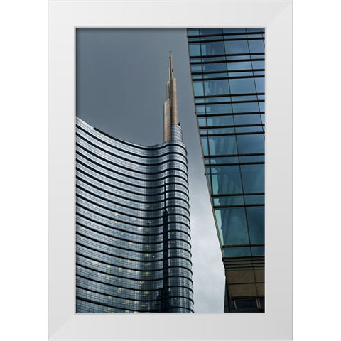 Unicredit Tower Milan White Modern Wood Framed Art Print by Manzoni, Michel