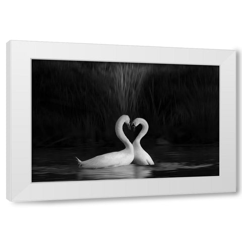 Sign Of Love White Modern Wood Framed Art Print by Donnahom