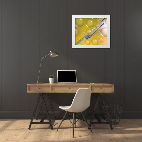 Anti-Heat Wave Dew... White Modern Wood Framed Art Print by Dufour, Thierry