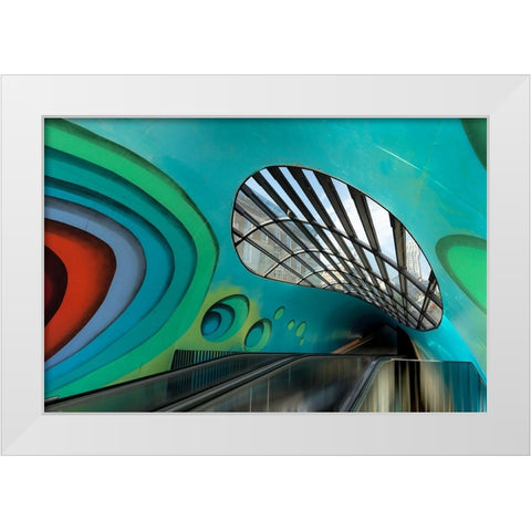 Cheerful Bicycle Cellar White Modern Wood Framed Art Print by Van Son, Greetje