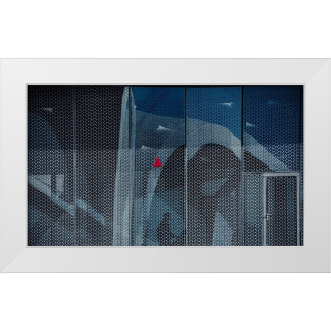 Emergency Door 02 White Modern Wood Framed Art Print by Alsharif, Yahia