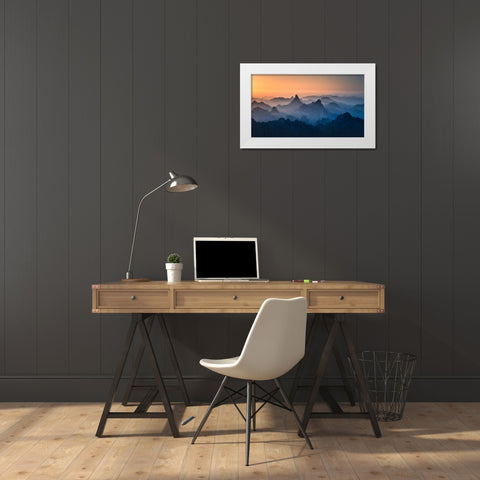 Suspended Animation White Modern Wood Framed Art Print by Wei, Willa