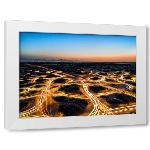 Man Against Nature White Modern Wood Framed Art Print by Arabzadeh, Abbas