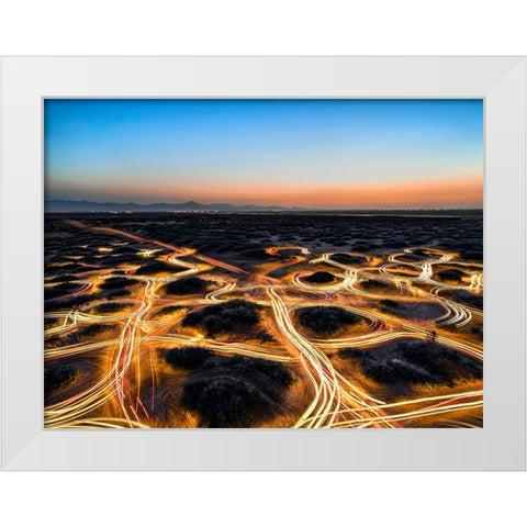 Man Against Nature White Modern Wood Framed Art Print by Arabzadeh, Abbas