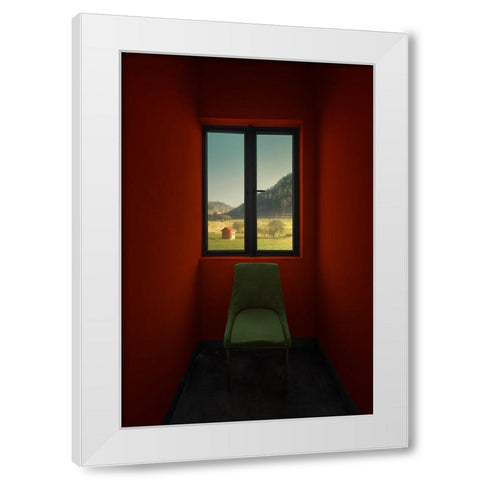 Alone Time White Modern Wood Framed Art Print by Guan, Xiaopeng