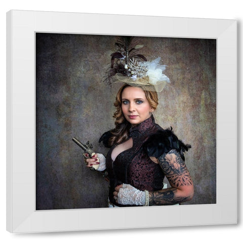 Beware Of The Pretty One White Modern Wood Framed Art Print by Springgay, Daniel