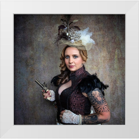 Beware Of The Pretty One White Modern Wood Framed Art Print by Springgay, Daniel