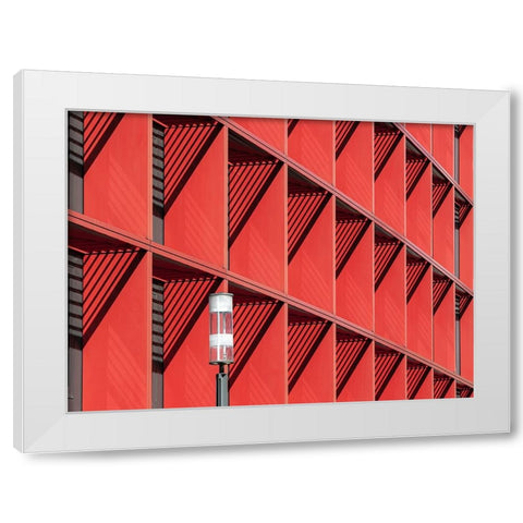 Street Lamp White Modern Wood Framed Art Print by Bauer, Andreas