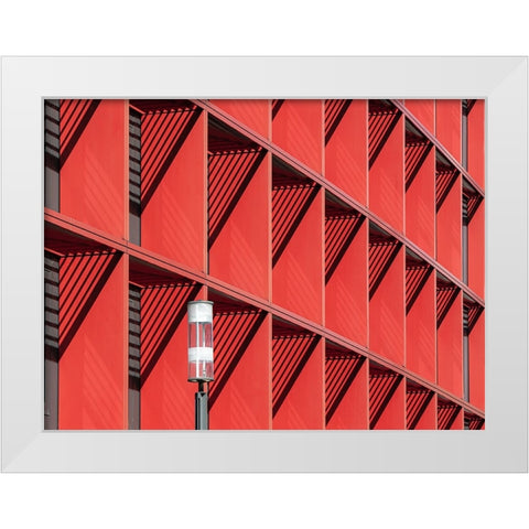 Street Lamp White Modern Wood Framed Art Print by Bauer, Andreas