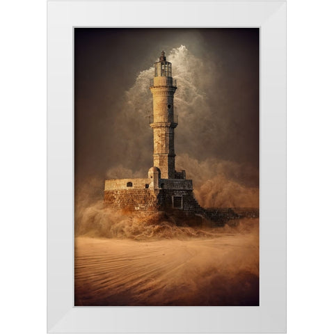 DesertLighthouse White Modern Wood Framed Art Print by Egger, Marcel