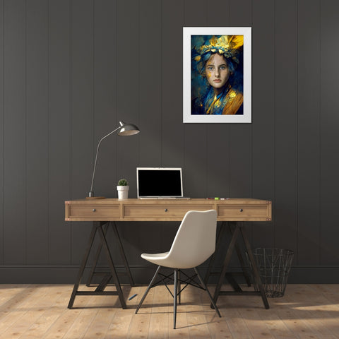 Bluemagic White Modern Wood Framed Art Print by Egger, Marcel