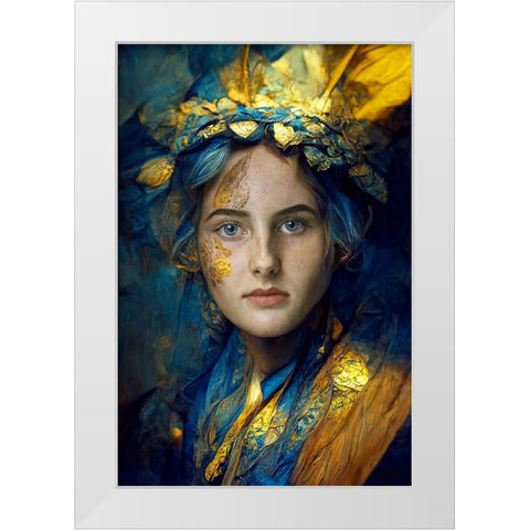 Bluemagic White Modern Wood Framed Art Print by Egger, Marcel